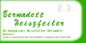 bernadett weiszfeiler business card